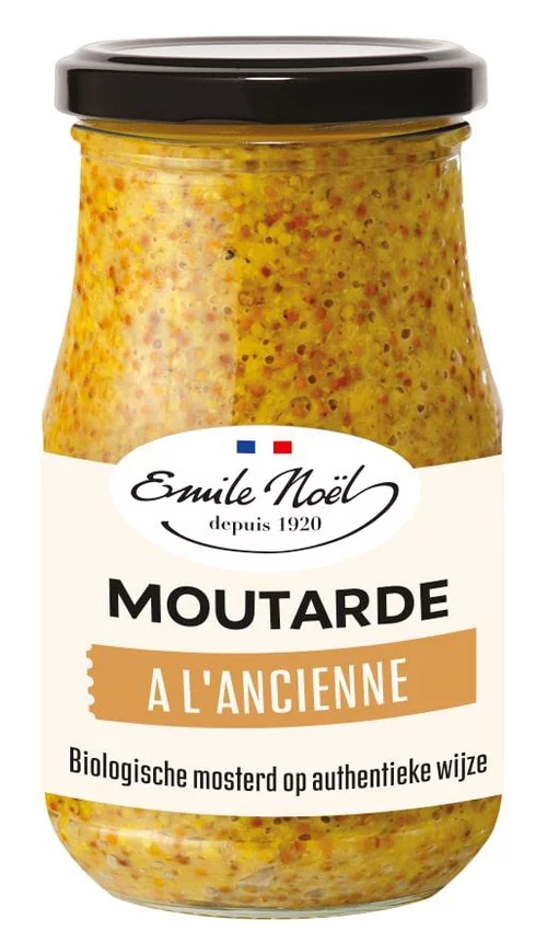 Moutarde à l'ancienne bio en pot de 200 g