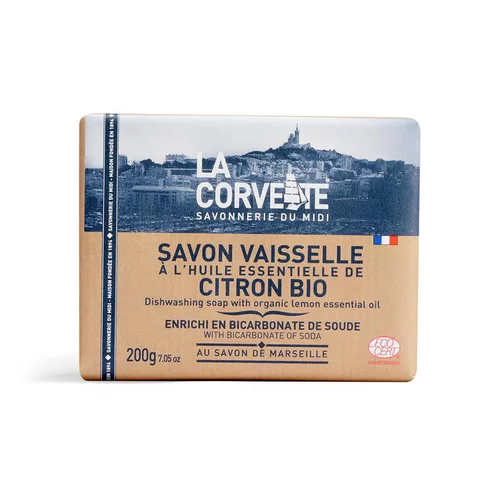 Savon vaisselle enrichi en bicarbonate & huile essentielle de citron - 200 g