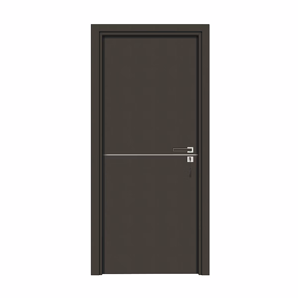 Bloc-porte pose fin de chantier Premium Riva – H.204 x l.73 cm, aspect cuir basalte, réversible