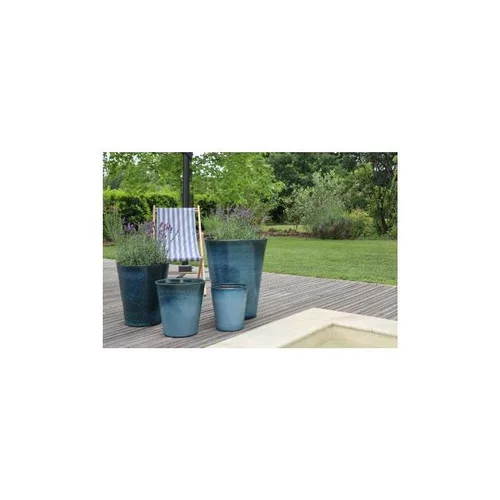 Pot Sydney de 29,7 L en terre émaillée coloris bleu Ø 37 x 44 cm