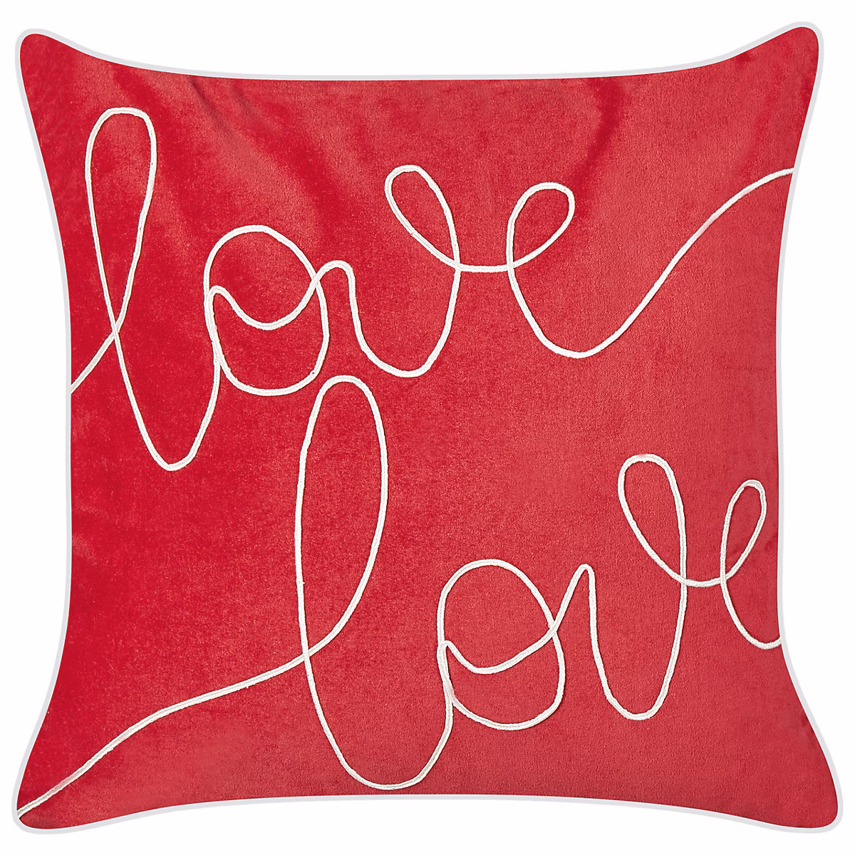 Coussin SIDERASIS 45 × 45 cm Velours Rouge Texte