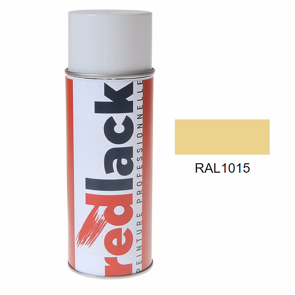 Bombe de peinture Aérosol – spray | 400ml | RAL 1015 Ivoire clair | Satiné | multisupport | Redlack | RAL1015