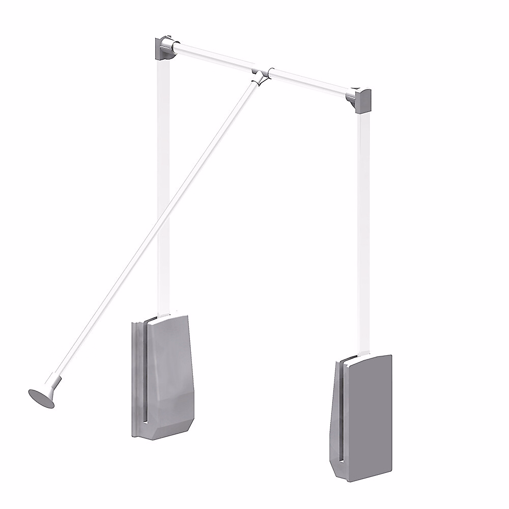 Elévateur de penderie escamotable en aluminium – boîtier argent, largeur dressing 920-1240 mm