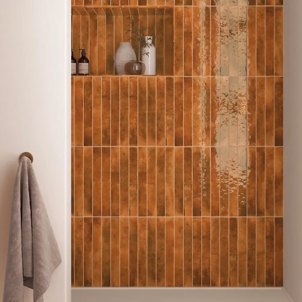 Carrelage Effet Zellige Orange BALI Ginger 5 × 40cm
