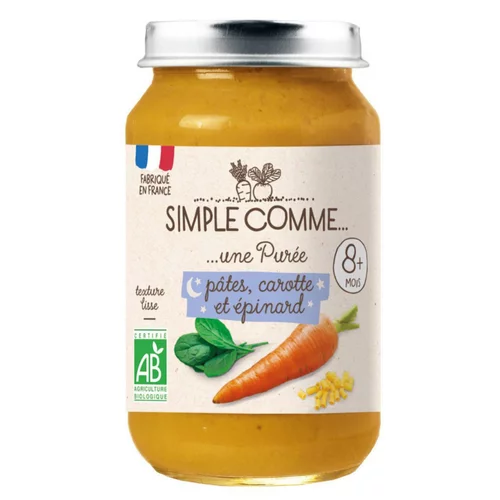 Pot bonne nuit - pâtes carotte epinard bio Simple Comme - 200g