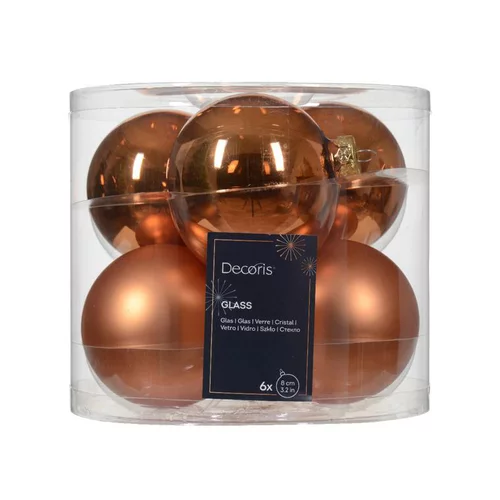 Boite 6 boules en verre Rouge Kaemingk - Ø 8 cm