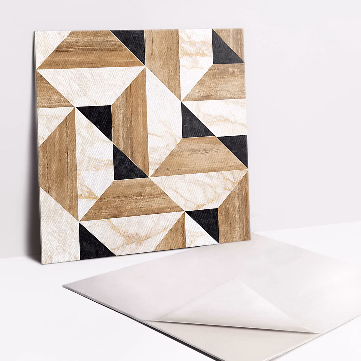 Carreaux vinyle Tulup 30 × 30 cm Marbre et bois 9 pcs