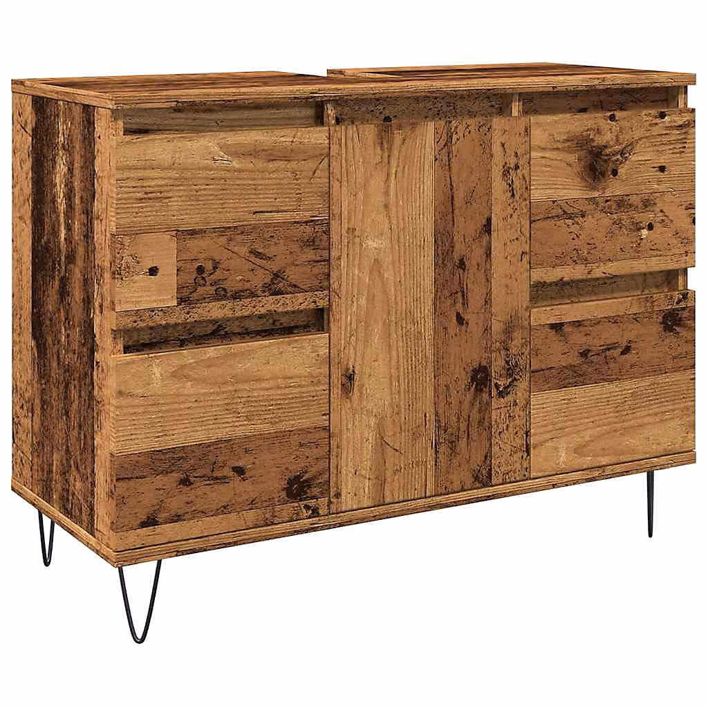 Armoire de salle de bain vieux bois 80 × 33 × 60 cm bois ingénierie vidaXL