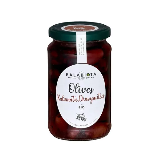 Olives Noires Kalamata dénoyautées pot 315g
