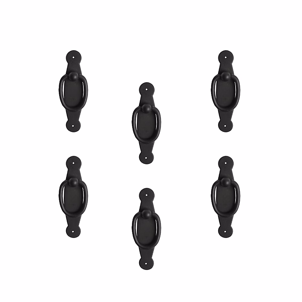 6 Un. poignées de meuble anneau vertical rouille noir pour tiroir 30 × 90MM