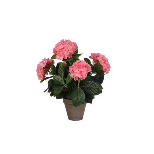 Hortensia rose plante artificielle en pot Stan gris H 45 x Ø 45 cm