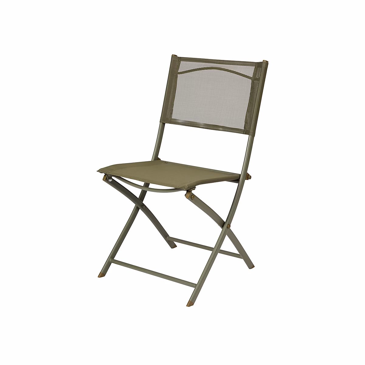 Chaise de jardin pliante GoodHome Saba en polyester et acier | Coloris vert kaki – Hauteur 84 – 5 cm