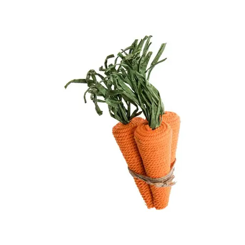 Carottes décoratives en jute orange x3 - 15 x 3 x 3 cm
