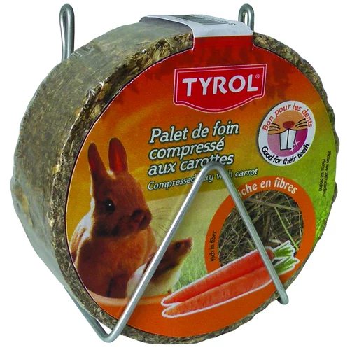 Palet de foin compressé aux carottes pour Lapin Tyrol 240g