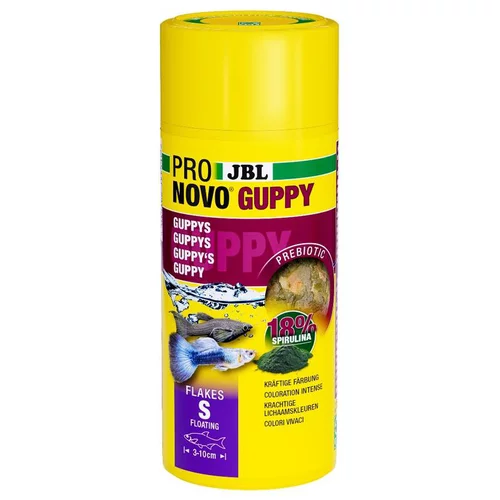 Alimentation pour guppys et poissons ovovivipares JBL Pronovo flocons – 250 ml