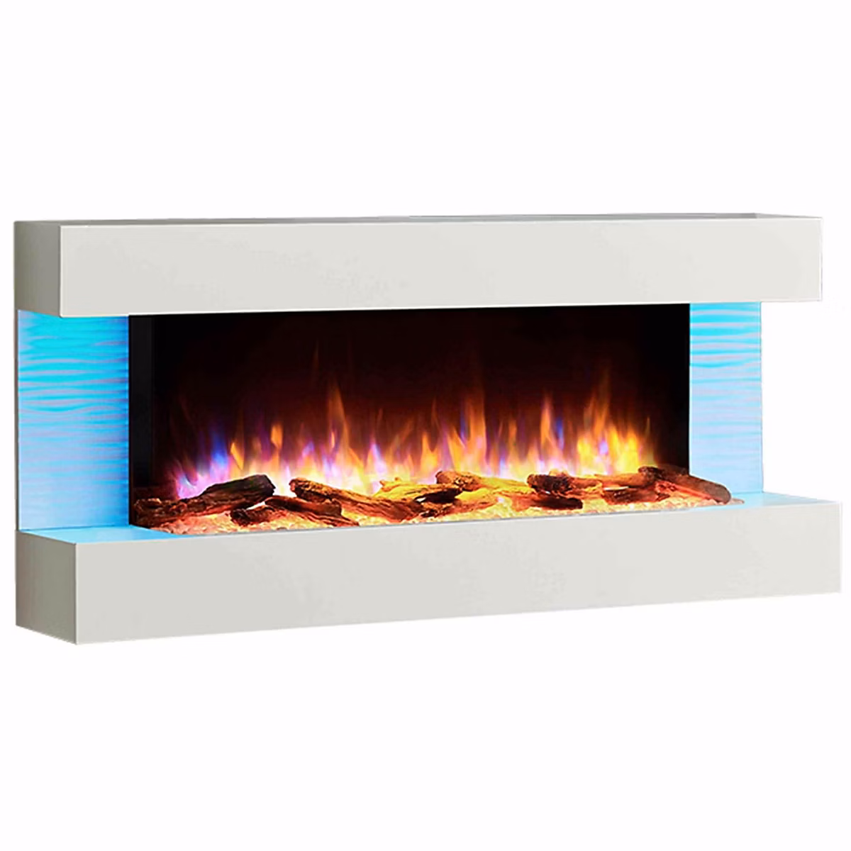 Cheminée électrique BALDERIA Helia – Cheminée murale, 2000 W, Blanc