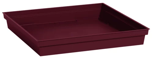 Soucoupe carrée en plastique rouge Bourgogne Eda Toscane - 32,6 x 32,6 cm
