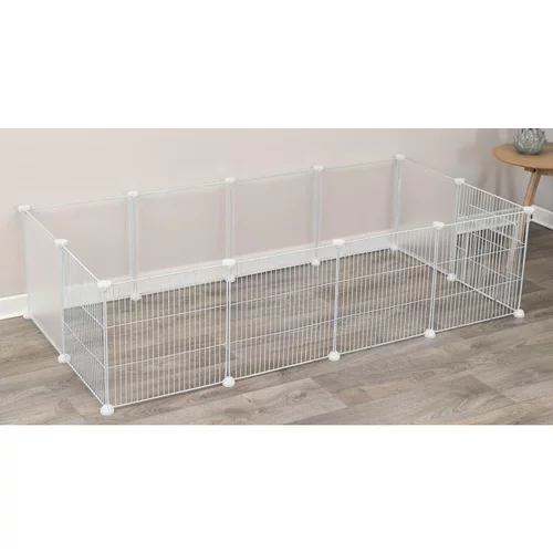 Enclos intérieur modulable pour lapin et cochon d'inde coloris blanc Trixie – 140 x 35 x 70 cm
