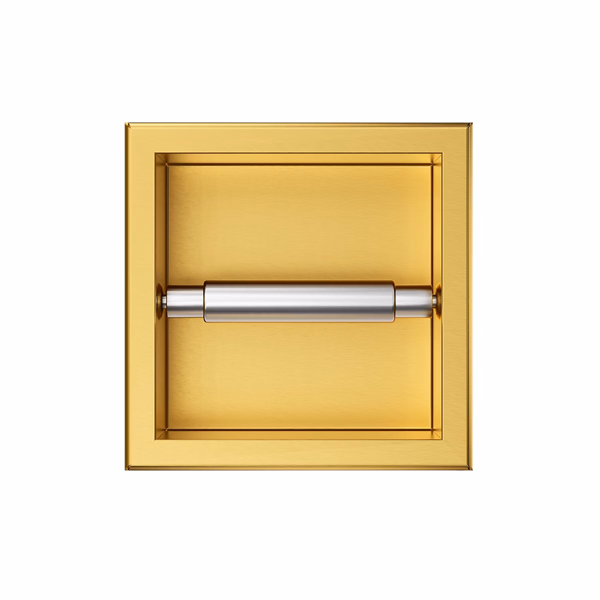 Balneo porte – papier toilette encastrable 17, 3x17, 3x8, 7cm, acier inoxydable, finition gold, WALL, BOX paper 1
