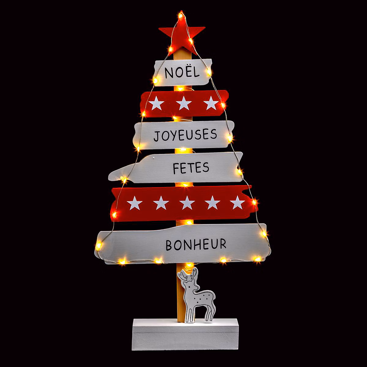 Décoration intérieure sapin bois led – feeric lights & christmas