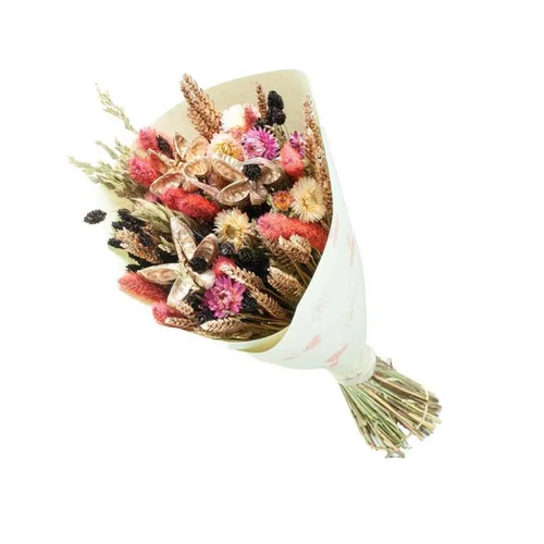 Bouquet de fleurs séchées Naturalys Prestige doré Noël – 50 cm