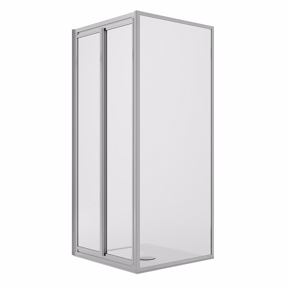 Cabine de douche Angulaire 90 × 100CM H185 Verre Transparent Fixe+Saloon 2 Portes Pivotantes 100 mod. Clint