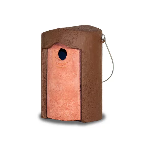 Nichoir pour mésanges bleues ou mésanges noires en béton de bois coloris marron Schwegler – Ø 26 mm