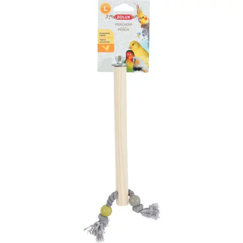 Perchoir en bois avec une corde pour les oiseaux exotiques coloris multicolore Zolux - L. 6 x l. 2.5 x H. 30 cm