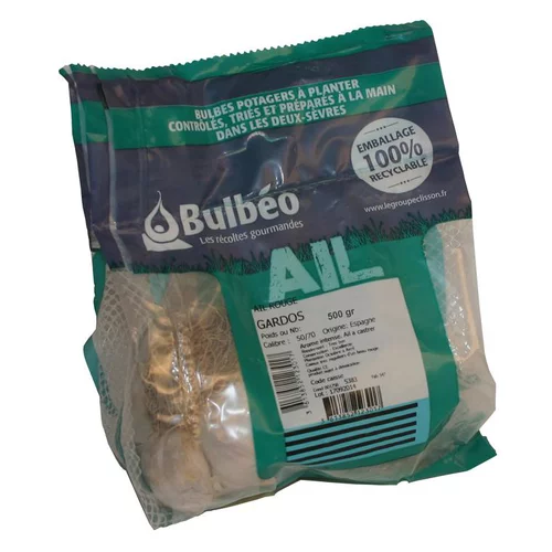 Bulbes d’ail rose gardos calibre 50+, 500 g