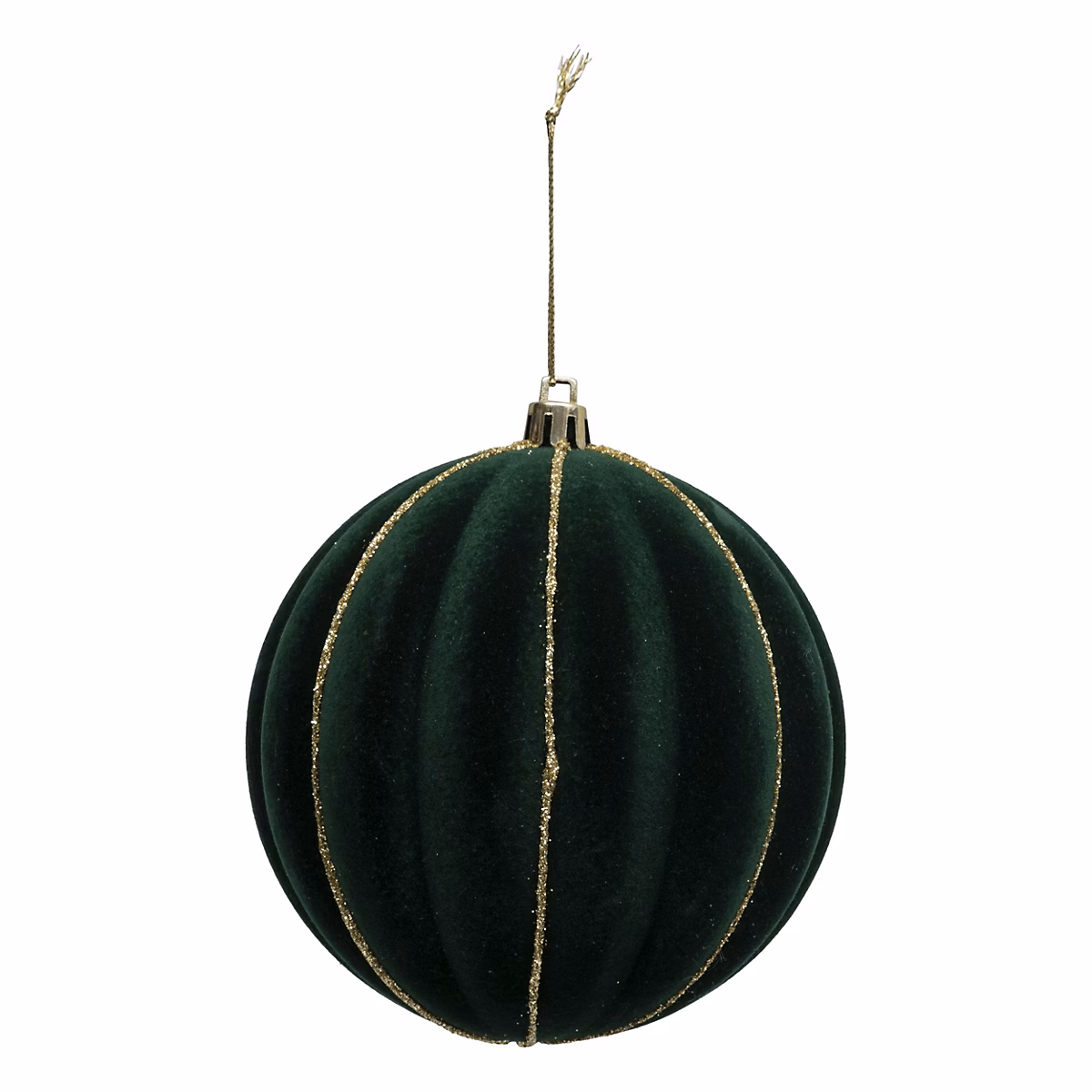 Décoration sapin de Noël – Boule de noël velour vert et or Ø100mm Feeric Light & Christmas