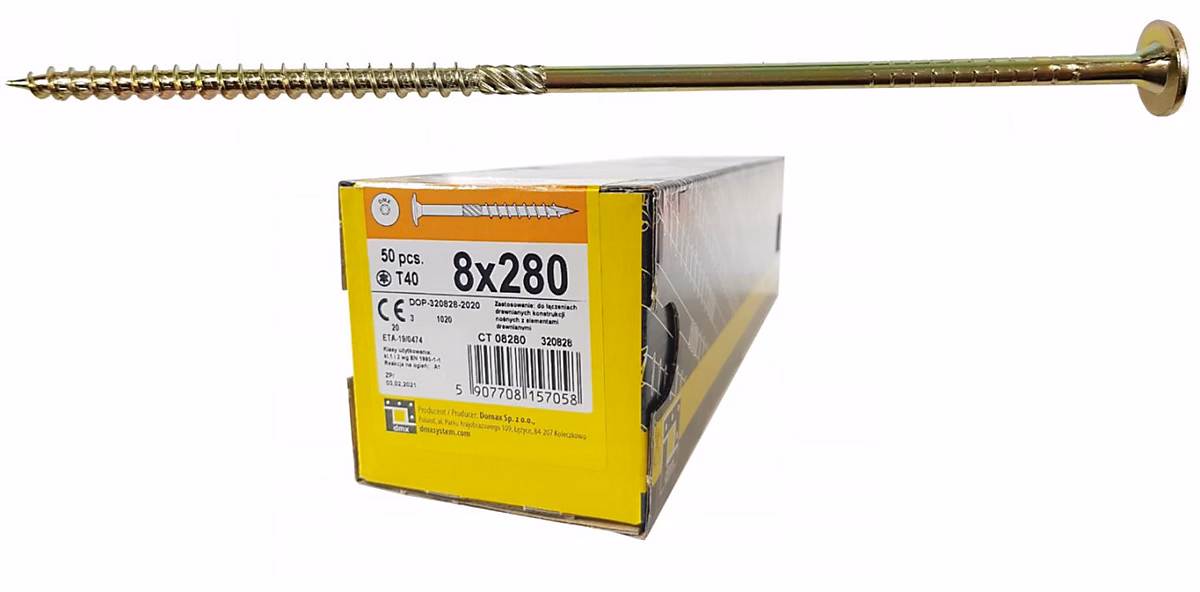 BOITE DE 50 VIS À TÊTE RONDELLE 8 × 280 – EMPREINTE TORX