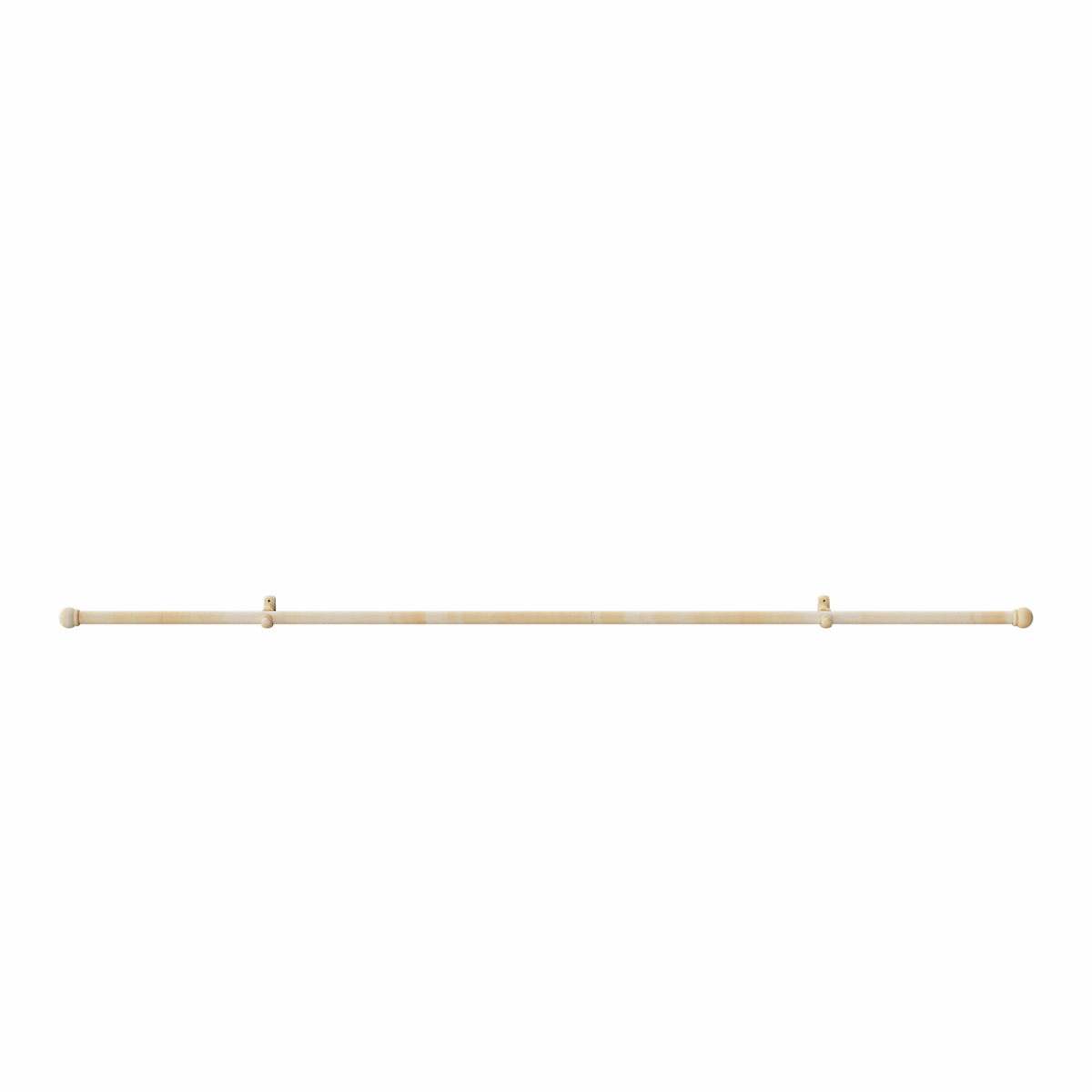 Kit de tringle à rideaux simple embout boule L.200 x⌀2.8cm effet noyer satin