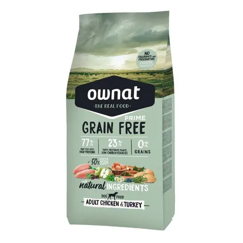 Croquette pour chien adulte Grain Free Prime à la volaille Ownat - 3 kg