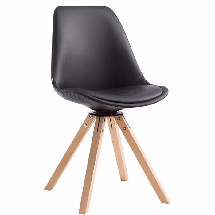 Chaise pivotante pieds carrés Noir – Nature, CLP, Chaise Calais