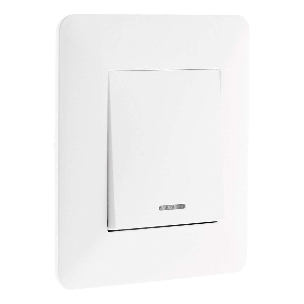 Bouton poussoir à voyant 10A – blanc, Artezo, Zenitech