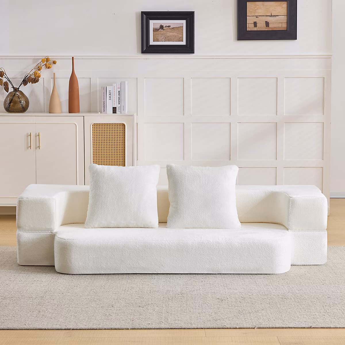 Canapé convertible | blanc – moderne – double usage – sans montage – léger