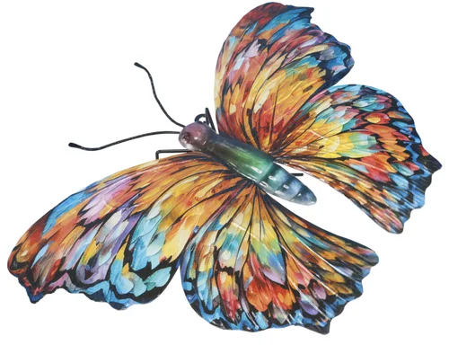 Papillon en métal multicolore Riviera décor B grand modèle - 45 cm