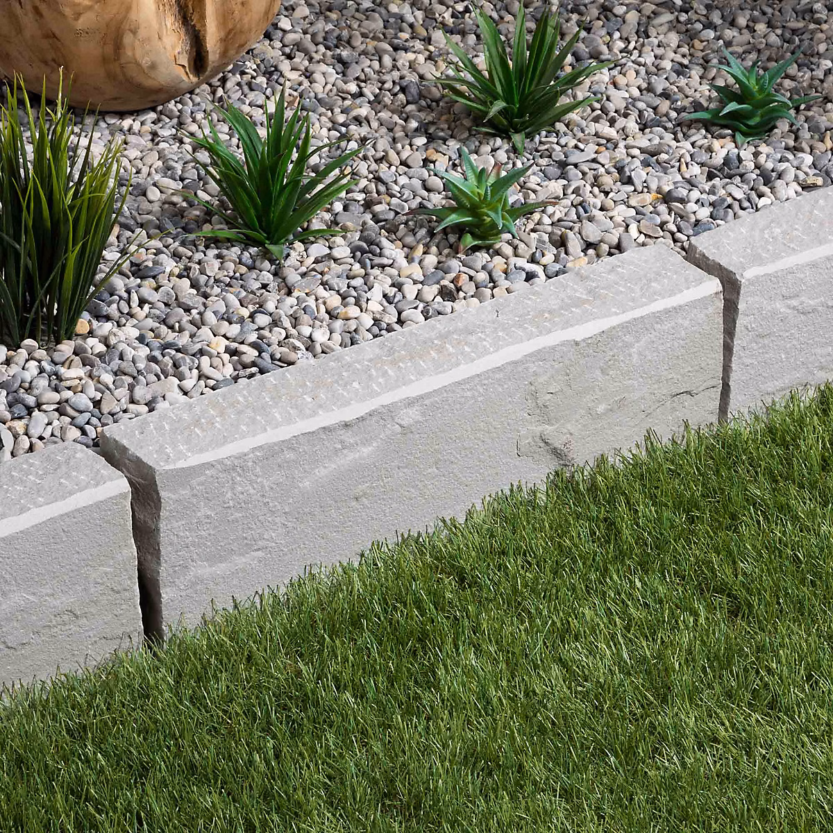 Bordure de jardin Grès Kandla Gris 50 × 20 × 8 cm (à l'unité) – RO'MA NATURE