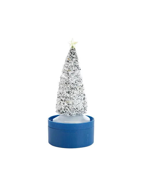 Sapin Evergreen 12 L Lumineux Multicolore à piles 7x7x18 cm