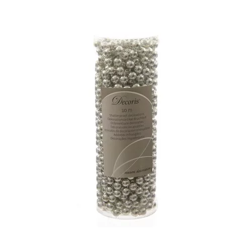Guirlande de perles plastiques argent L 10m