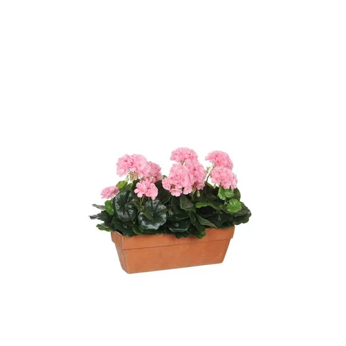Géranium rose plante artificielle en jardinière Terra 39x13x40 cm