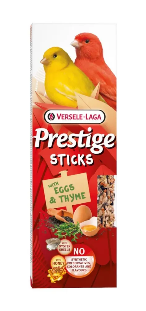 Friandises pour canaris Versele Laga Prestige Sticks Œufs & Thym - 2 x 30 g