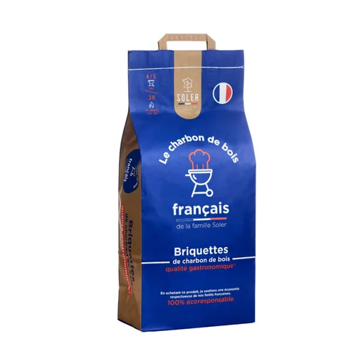 Briquettes de charbon de bois français gamme gastronomique Soler - 7,5 kg