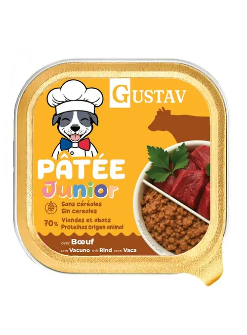 Pâtée pour chien junior au bœuf sans céréales complète Bubimex Gustav - 150 g