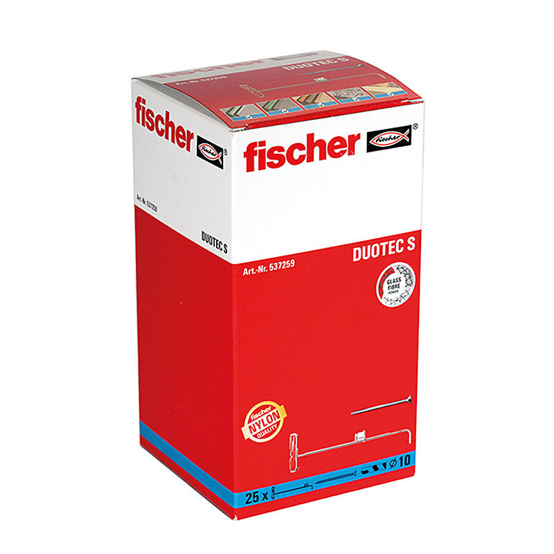 Boîte De 25 Chevilles À Bascule Duotec Fischer 537259 Nylon – 10 Mm