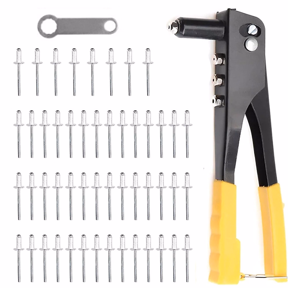 CODEKEY Pince à Rivets | Riveteuse Manuelle – Pince Rivet Aveugle – Pince à Riveter Professionnelle – Avec 50pcs 4 – 0mm rivets – Outil de riv