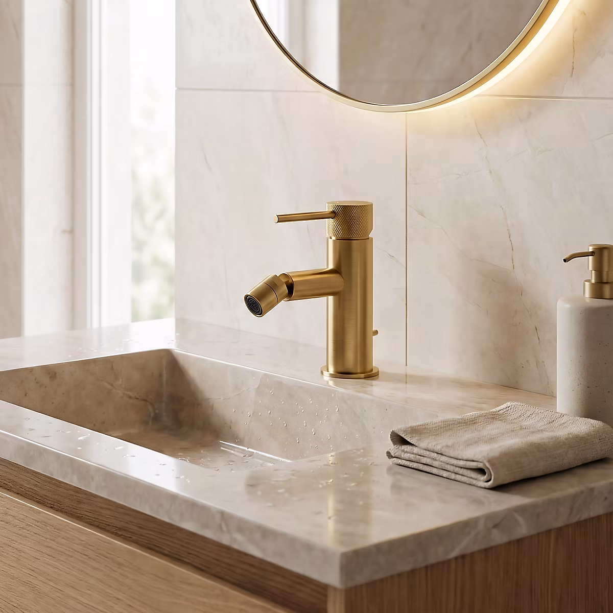 Mitigeur de bidet monotrou avec mousseur orientable – doré, GoodHome Owens