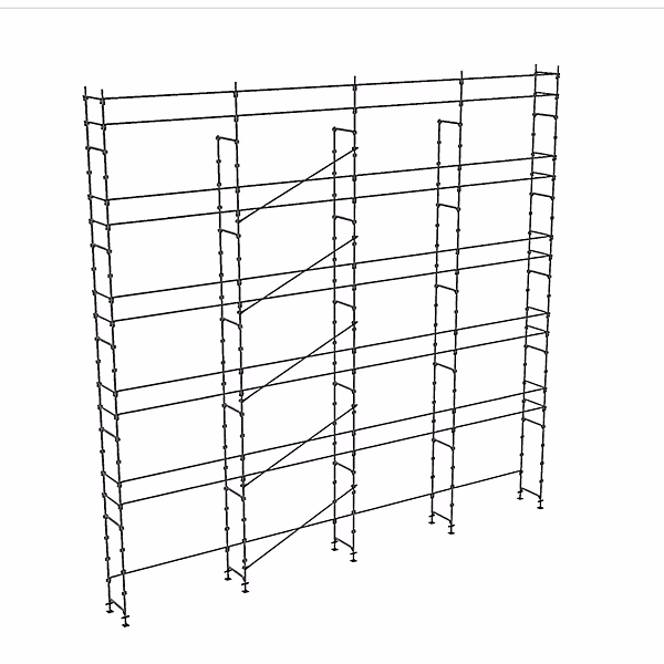 Echafaudage fixe de façade 156m² – Structure seule + Lisses, DUO156-S