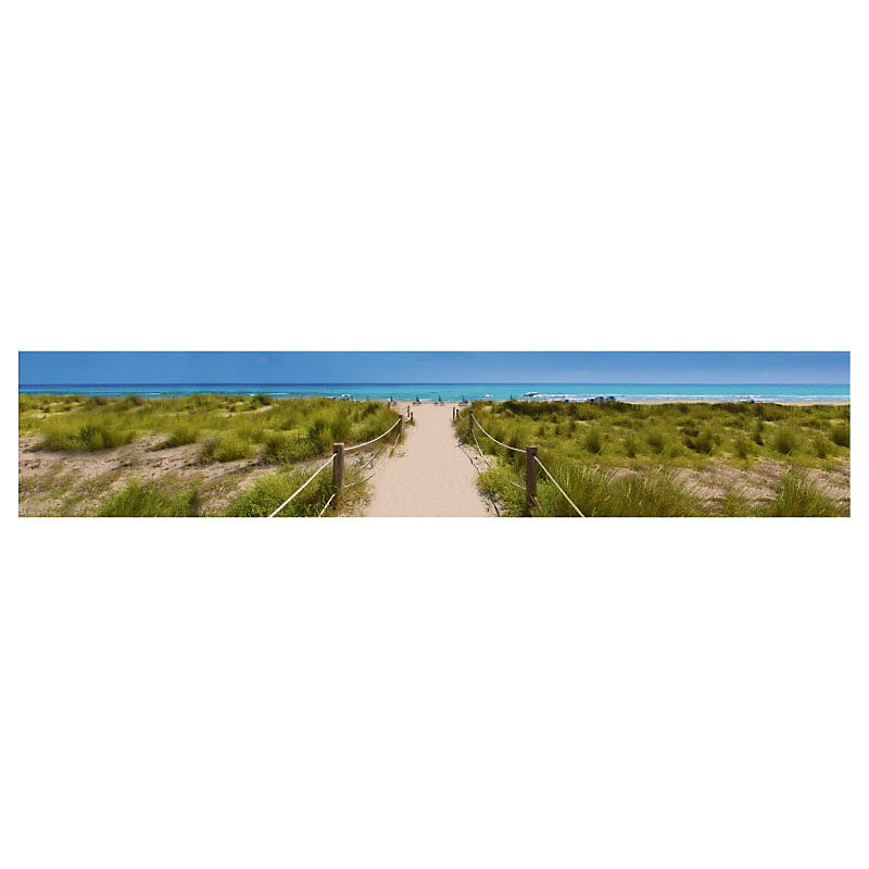 Brise vue imprimé BAIN DE SOLEIL – H.1 x L.5 m, 100% occultant, Made in France par Scenolia + kit de fixation offert