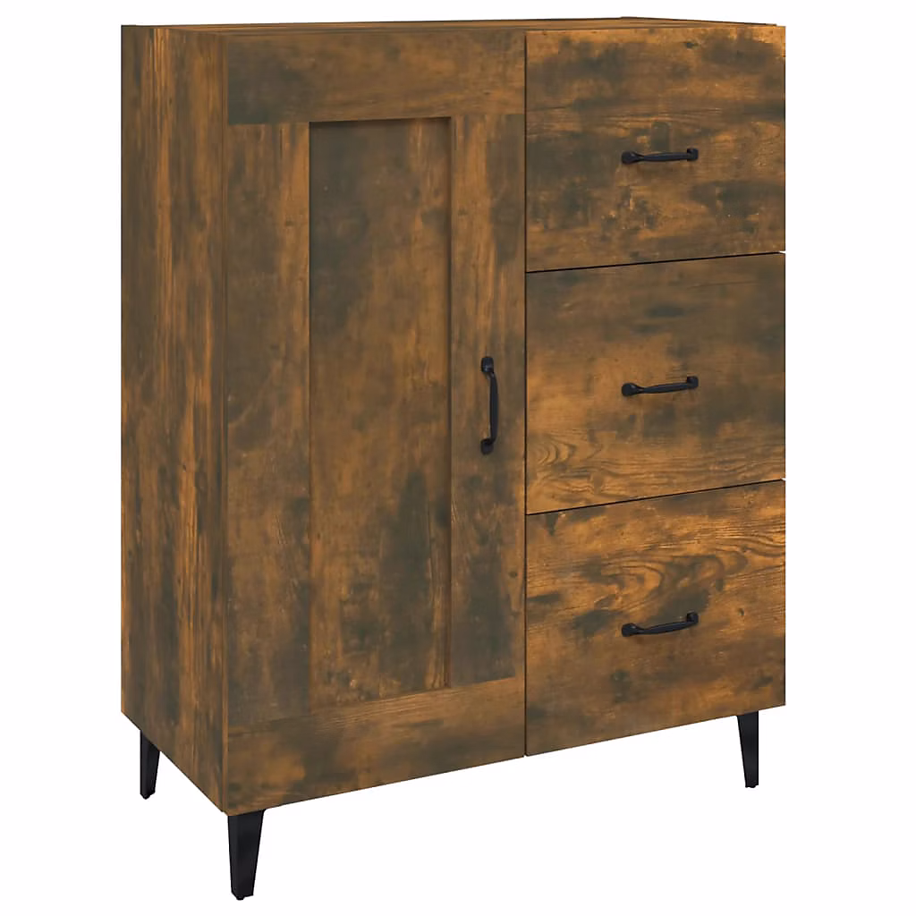 817372 vidaXL Buffet Chêne fumé 69 – 5 × 34 × 90 cm Bois d'ingénierie